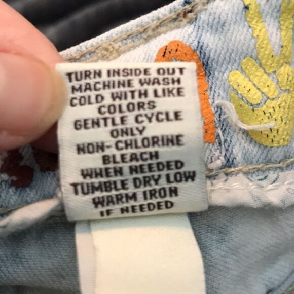 Mudd Distressed Ripped Shortie Jean Shorts Blue 7 - Picture 7 of 14